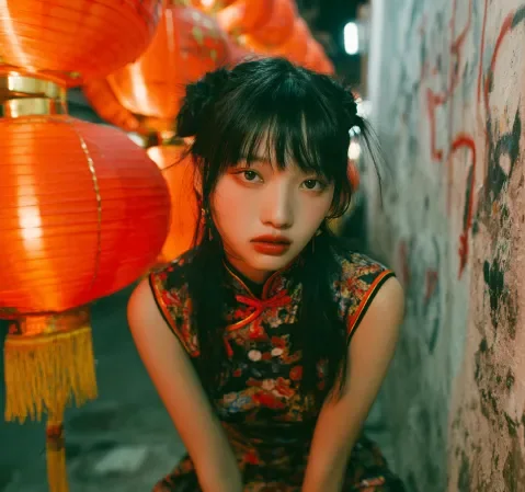 夜行记录片单封面，夜晚街道灯光